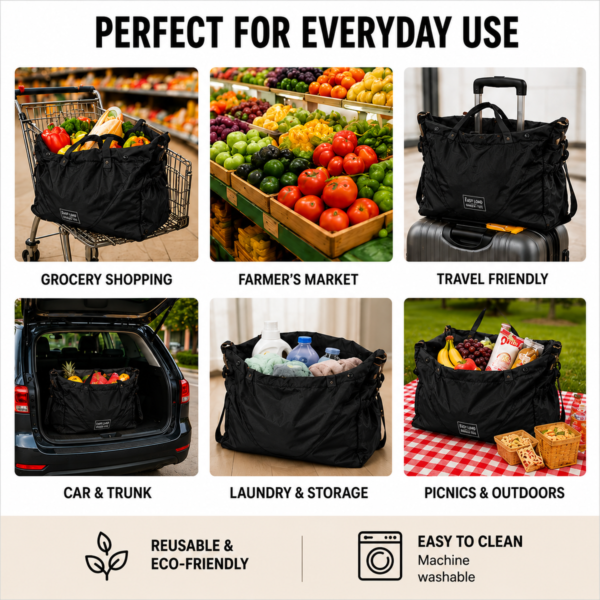3 in 1 Easy Load Grocery Bag ( Pack Of 2 )