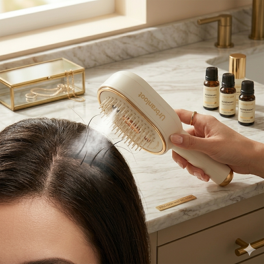 MistAura Pro Electric Scalp Massage Hair Brush