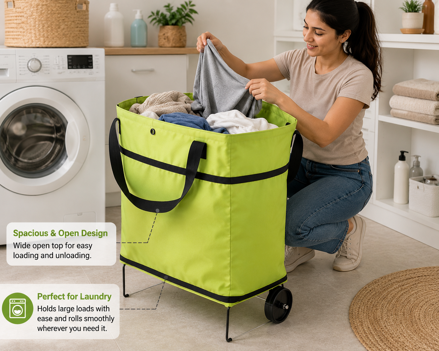 EcoFriendly Foldable Shopping Bag with Wheels