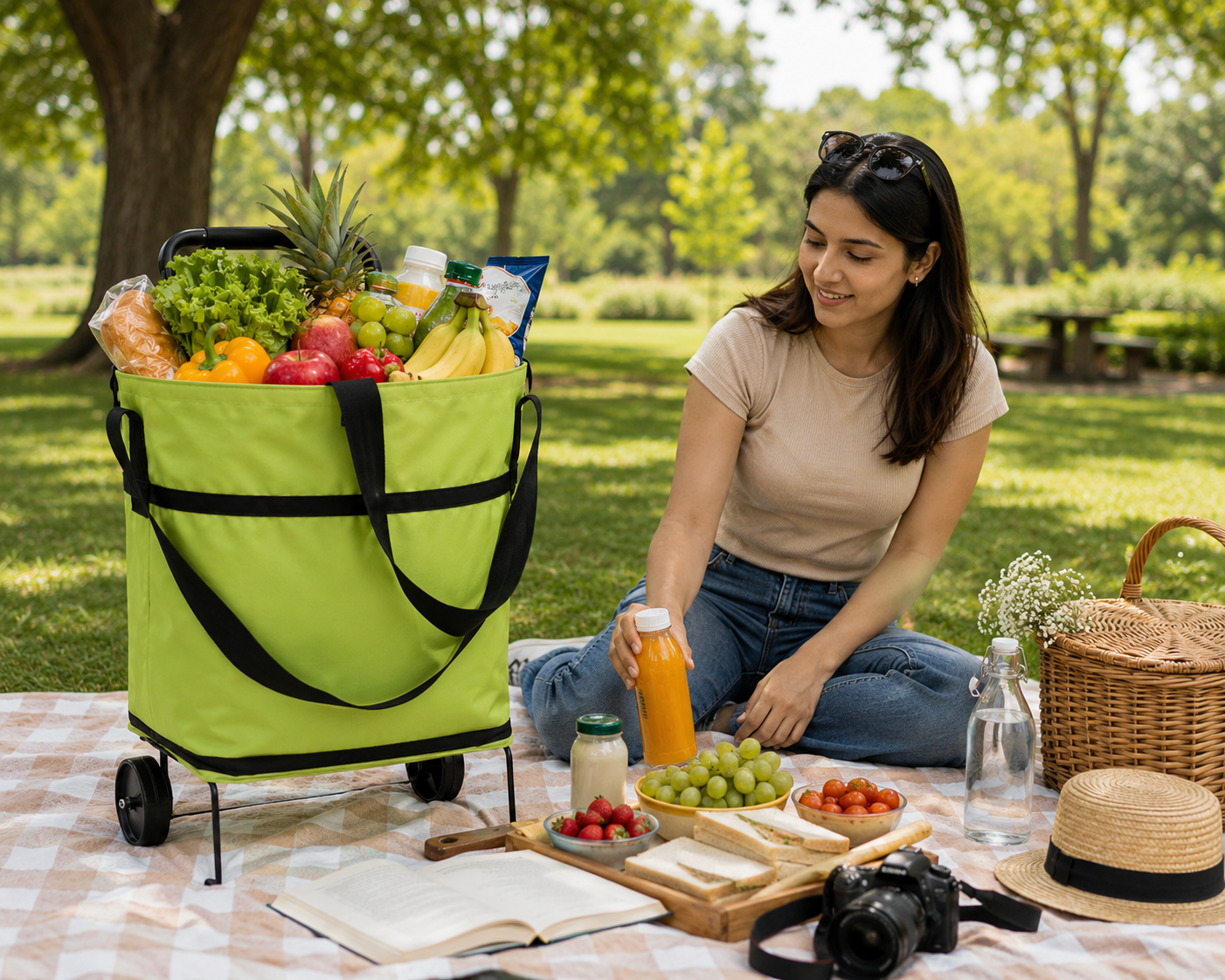 EcoFriendly Foldable Shopping Bag with Wheels