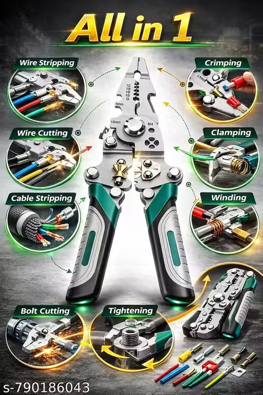 10 in 1 Multifunctional Wire Stripper, Cutter Crimping Tool ( Pack Of 2 )